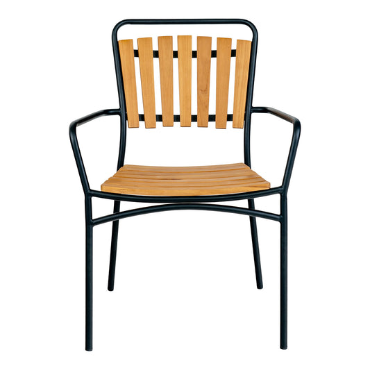 scaun de dining din tec cu cadru negru