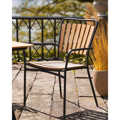 scaun de dining din tec cu cadru negru