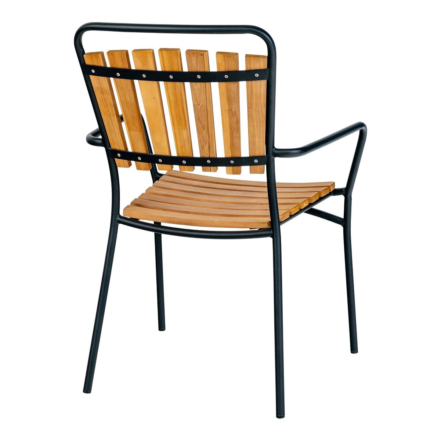 scaun de dining din tec cu cadru negru