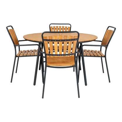 masa de dining cu blat din tec natur