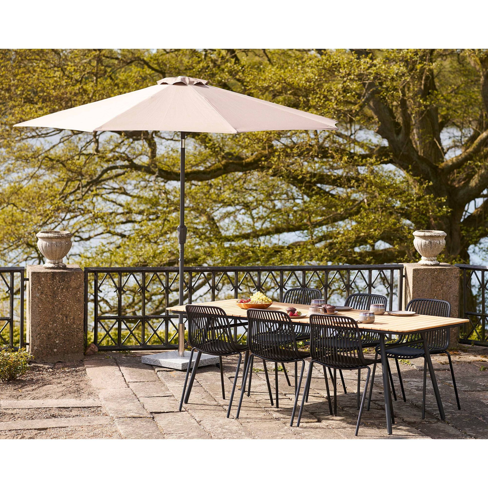 masa de dining cu blat din tec natur