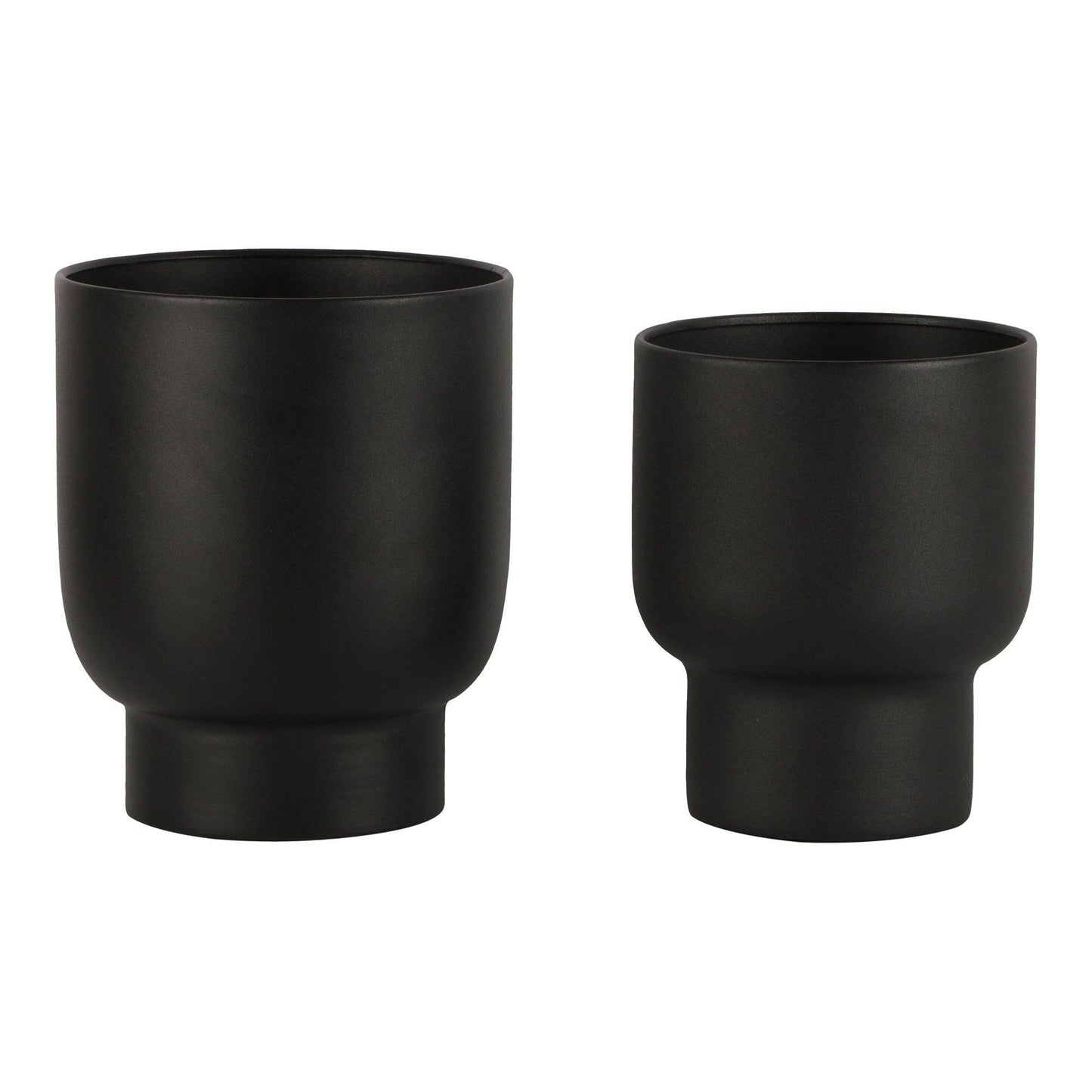 set 2 ghivece din metal negre