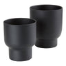 Ghivece negre din metal, set de 2