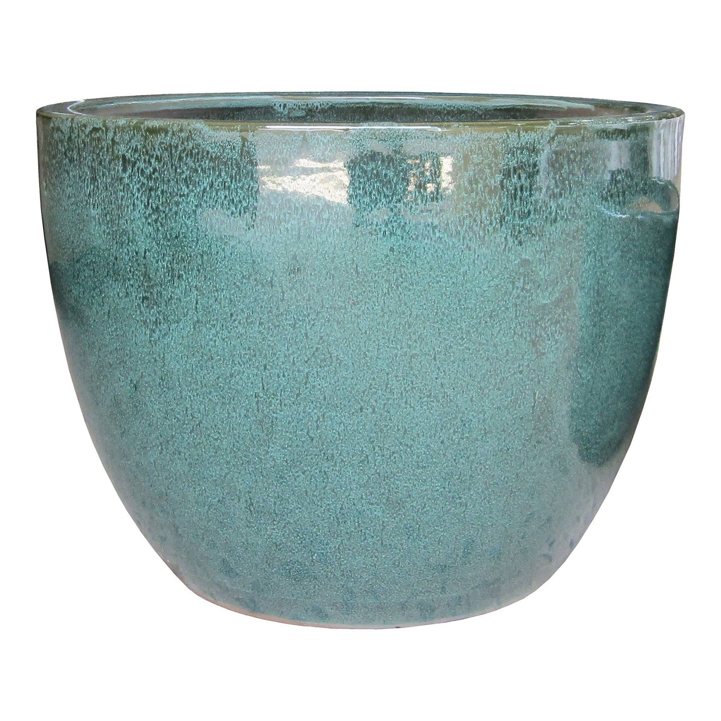 ghivece din ceramica glazurata verde