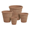 Ghiveci cu gaura de drenaj, maro, set de 4