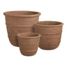 Ghiveci din teracota, maro, cu gaura de drenaj,set de 3