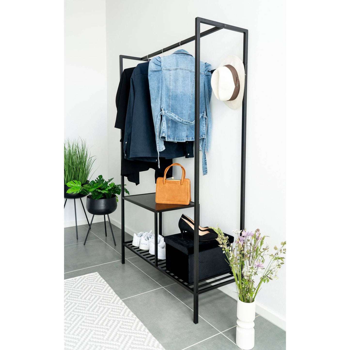 set 2 ghivece din otel negru