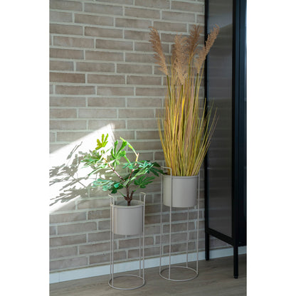 ghiveci din otel, culoare nisipie, set 2