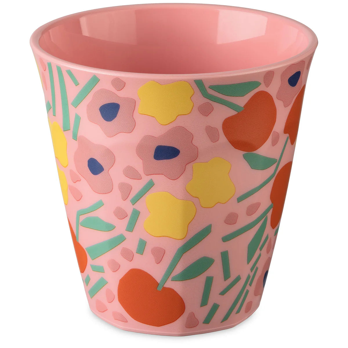 pahar roz cu imprimeu floral