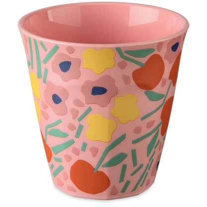 pahar roz cu imprimeu floral