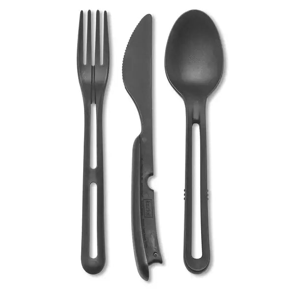 Set de tacamuri reutilizabile Koziol Klikk gri, pe fundal alb