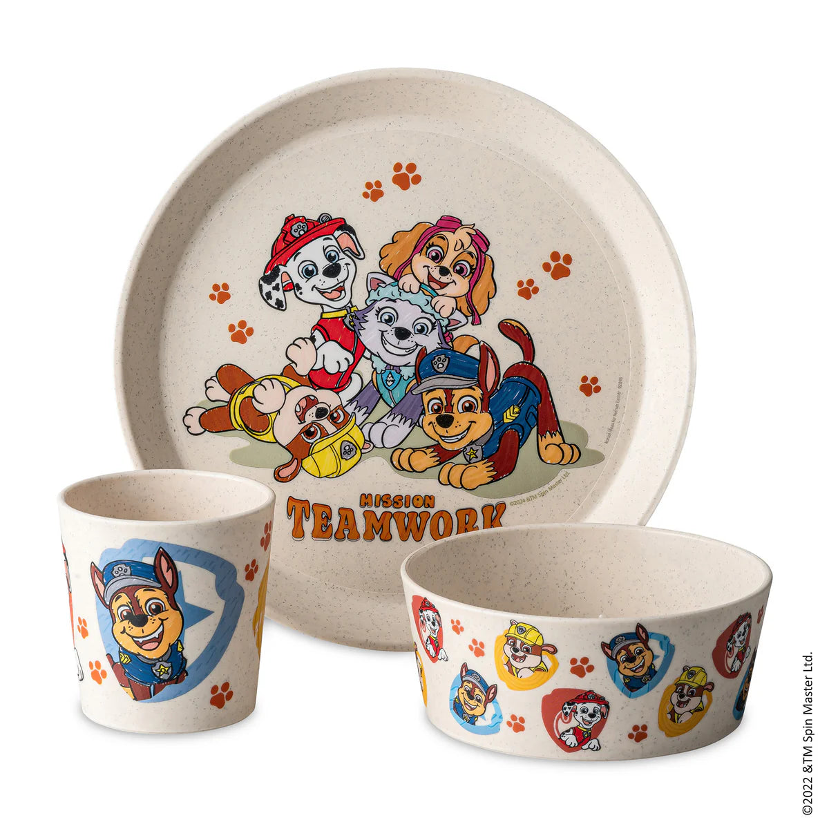 Set veselă copii Koziol CONNECT PAW PATROL cu bol, cana si farfurie