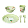 Set veselă ergonomică pentru copii Koziol HOP ON/VERY VERY AT HOME - 5 piese fara BPA