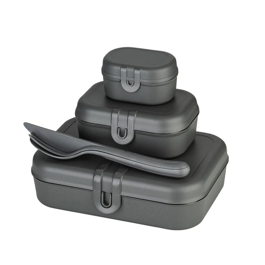 Set complet pentru pranz Koziol PASCAL READY – caserole modulare cu tacâmuri incluse