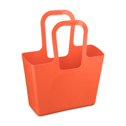 Geanta pentru cumparaturi mare Koziol XL Strong Coral, cu manere, pe fundal alb