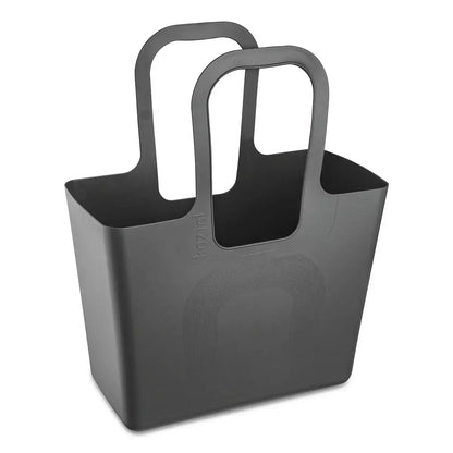 Geanta pentru cumparaturi mare Koziol XL Ash Grey, cu manere, pe fundal alb