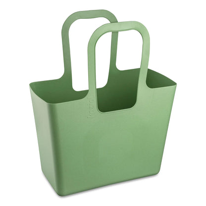 Geanta pentru cumparaturi mare Koziol XL Nature Leaf Green, cu manere, pe fundal alb