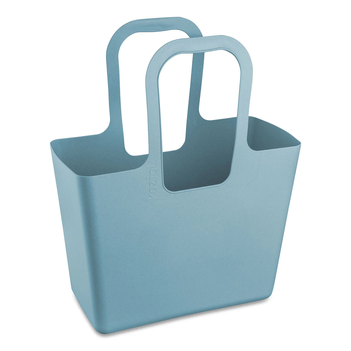 Geanta pentru cumparaturi mare Koziol XL Nature Flower Blue, cu manere, pe fundal alb