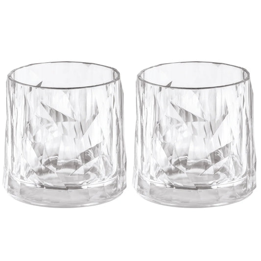 Set de doua pahare incasabile pentru whiskey Koziol, pe fundal alb